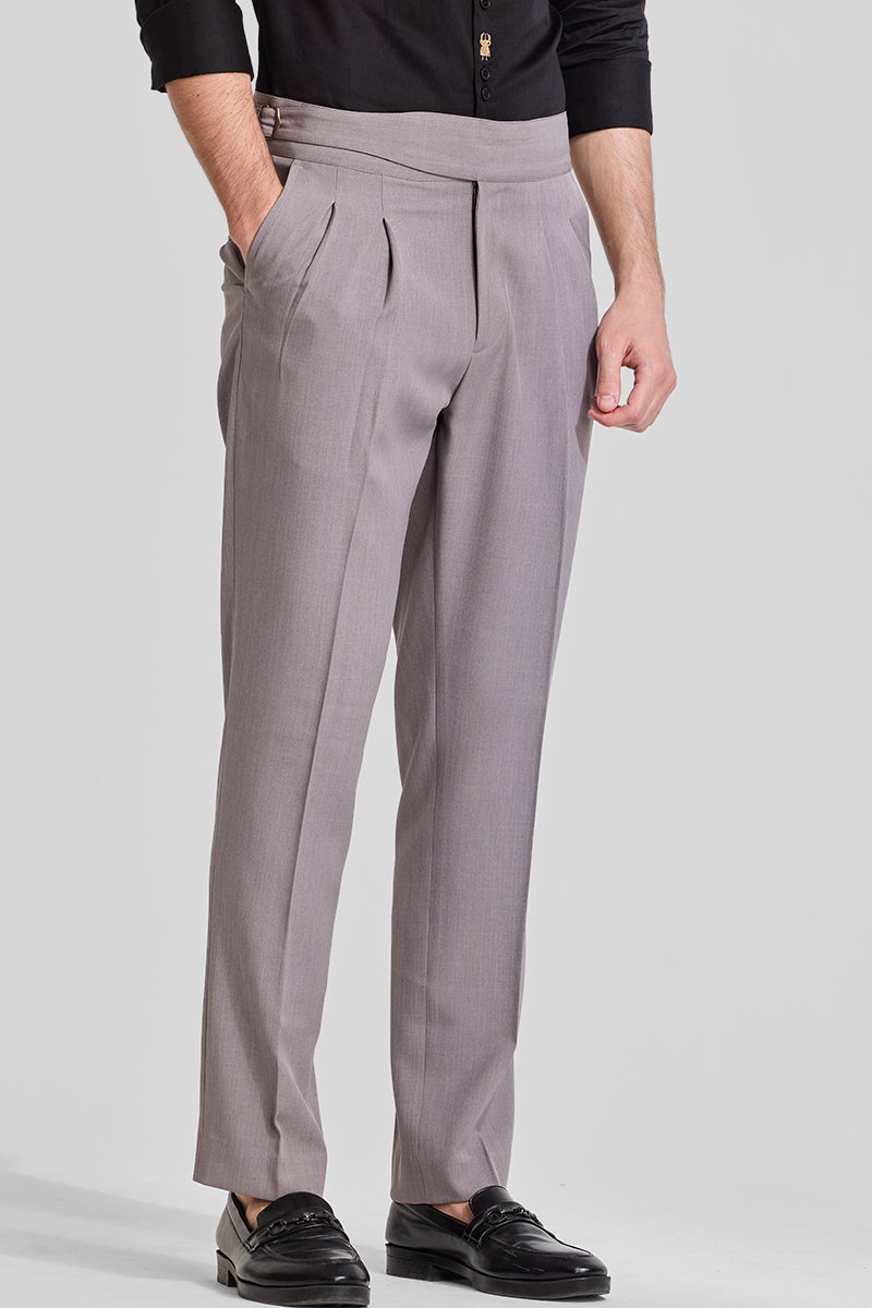 SNITCH Light Grey Gurkha Trousers - Image 1